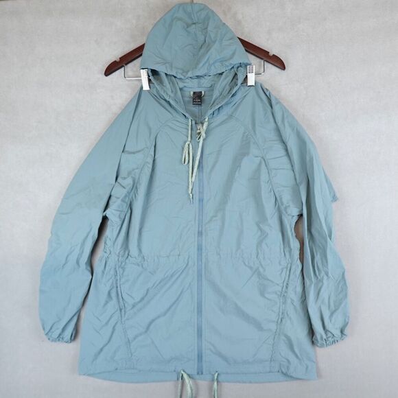 prAna Jacket Greenwood Women Blue Hooded Windbreaker Full Zip Size Small Outdoor - Picture 1 of 10